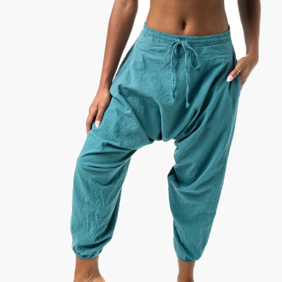 Buddha Pants Womens Elastic Waist Drawcord Tapered Savannah Harem Pants